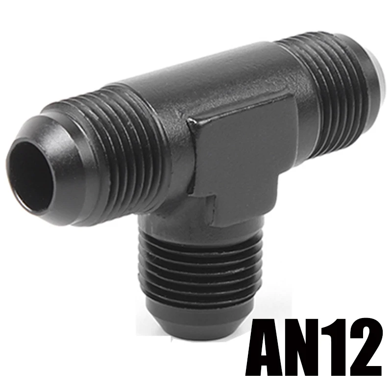 An4 an6 an8 an10 an12 universella aluminiumslang-t-kopplingar hane till hane hona t-koppling på sidan gängad koppling adapter svart: Elfenben