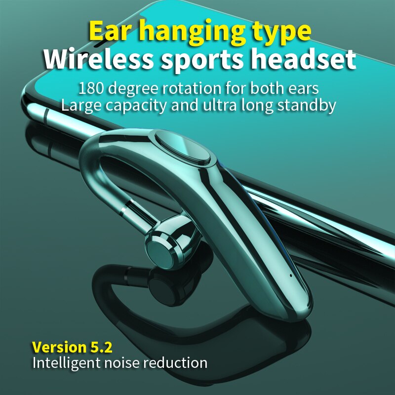 Bluetooth Draadloze Oortelefoon Lange Levensduur Batterij 48 Uur Opknoping Oor Business Hoofdtelefoon Waterdichte Transpiratie Oordopjes Headset
