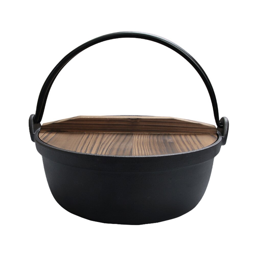 1 Pc Practical Cast Iron Pot Large Capacity Soup Pot Household Stew Pot (Black): Default Title