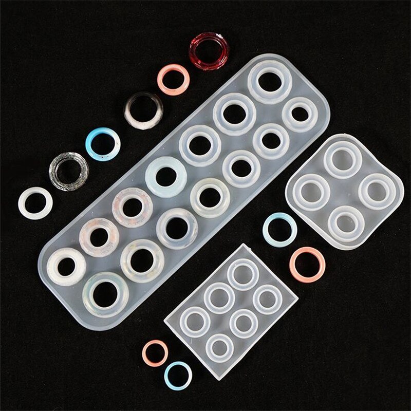 Crystal 6/14 Hole Rings Mold Handmade DIY Making Ring Jewelry Silicone Mold Epoxy Mould Epoxy Resin For Jewelry Making Pendant