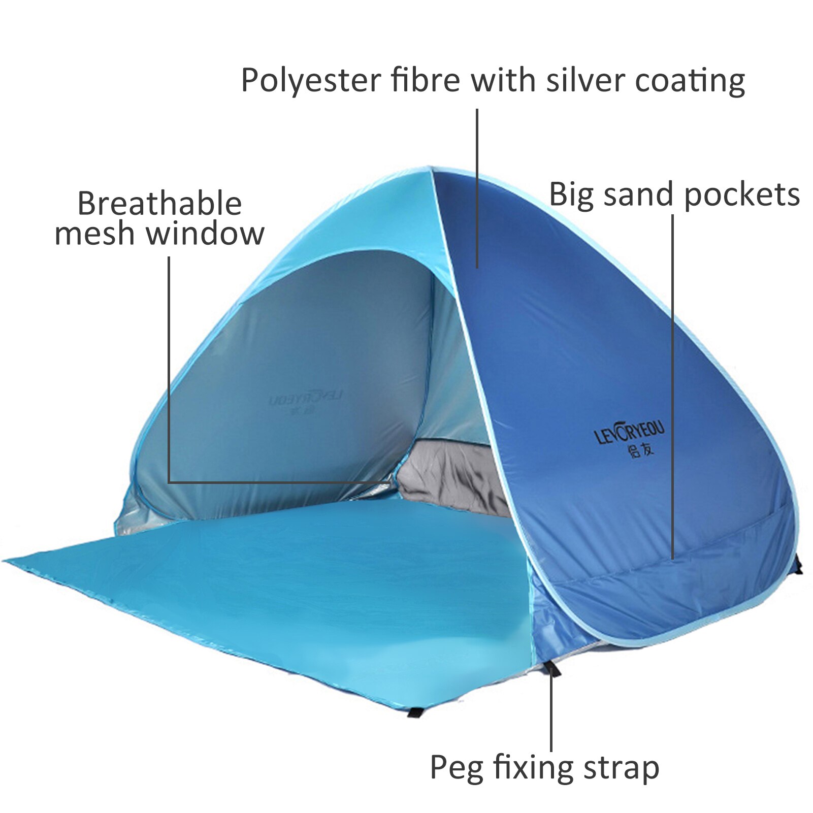 Outdoor Automatic Pop up Beach Tent Camping Tent Cabana Anti UV Fishing Beach Tent Sun Shelter палатка туристическая