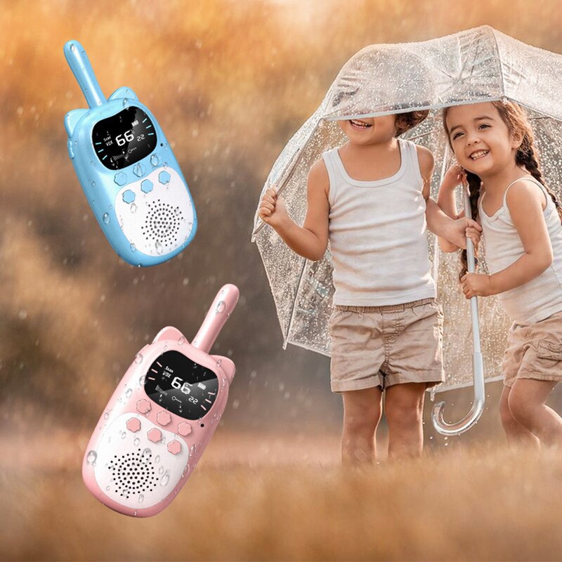 Walkie Talkie Voor Kinderen Handheld Draadloze 3Km Bereik Usb Oplaadbare Outdoor Kinderen Speelgoed Beste Cadeau Voor Kinderen 2 Stuks