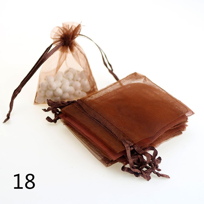 7x9CM Sheer Organza Bags Drawable Jewelry Pouch Packaging Bag Candy Bag for Wedding Prom Party Decor 50pcs/set: 18