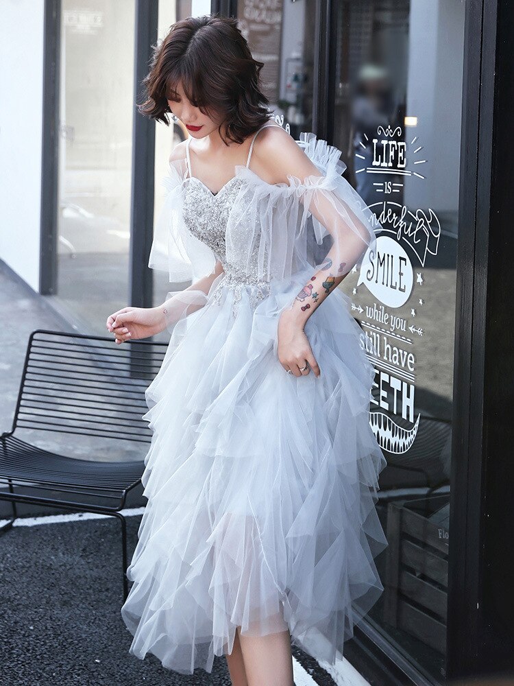 Very fairy evening dress summer slings Sen fairy female birthday party temperament dress S-2XL