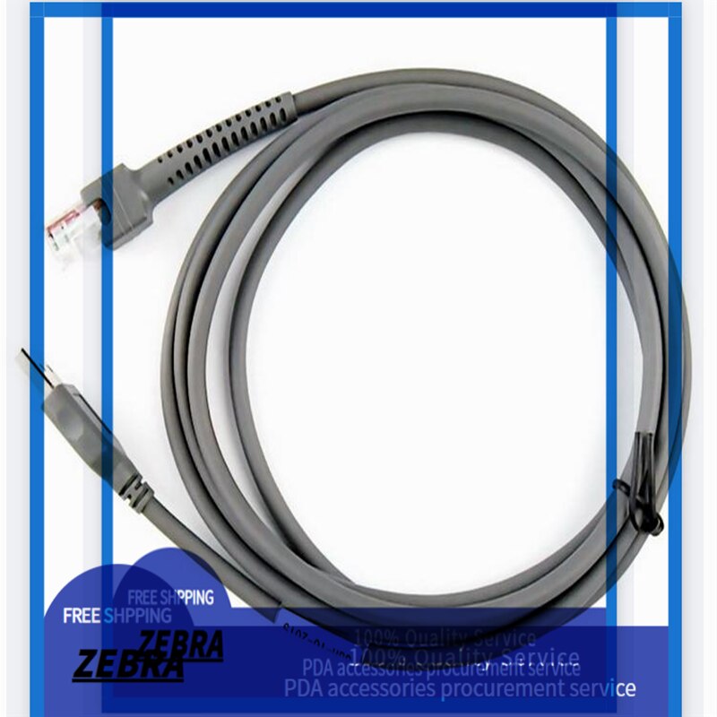 2M Usb Kabel Voor Symbol LS2208 LS4208 LS3008 Barcode Scanner (CBA-U01-S07ZAR Z17) (5 Stuks), brand En Originele