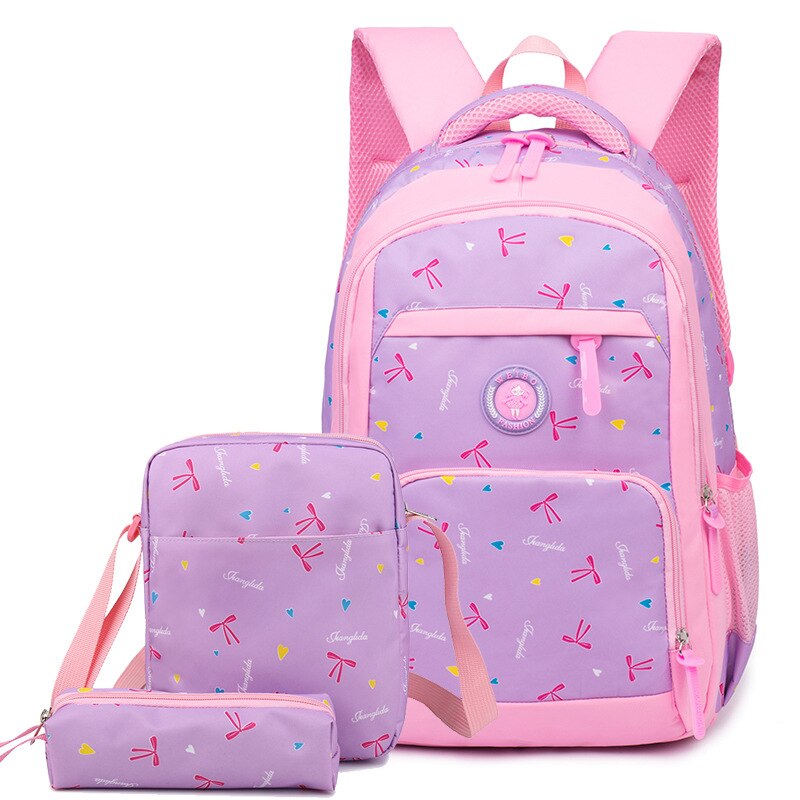 Kinderen Schooltassen Meisjes Orthopedische School Rugzak Schooltas Kids Prinses Rugzakken Primaire Schoudertassen Mochila Infantil: purple