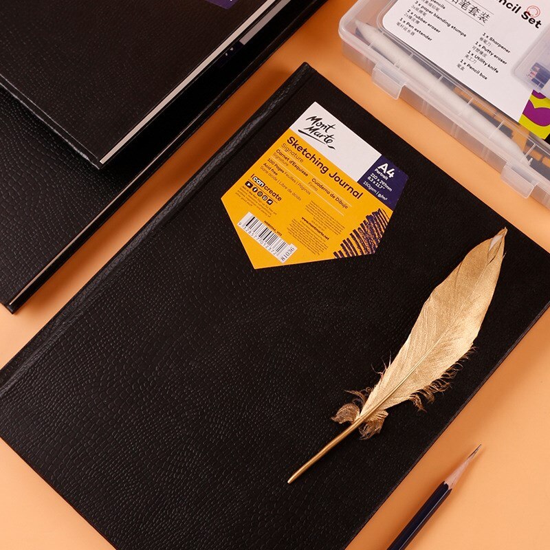 A3 / A4 / A5 Portable Sketchbook Waterproof Hard Leather Student Sketchbook Thicken Drawing Book Art Supplies