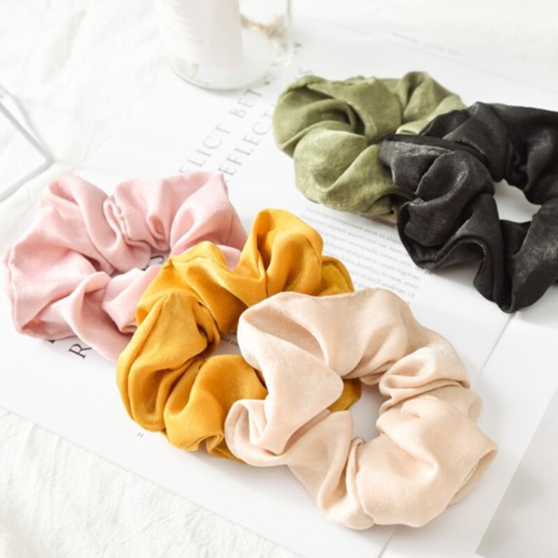 Elastische Satin Printing Vrouwen Haar Scrunchies Paardenstaart Houder Decoraties Lady Meisjes Haar Touw Braiders Haarband Accessoires