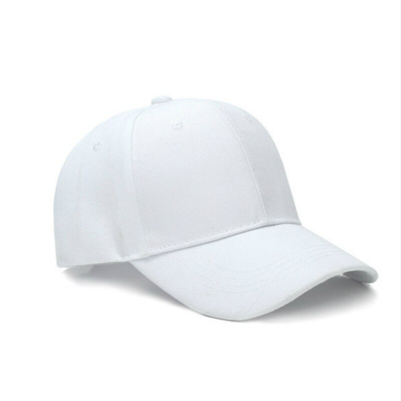 Casquette de Baseball unisexe de couleur unie noire et blanche, ombrage réglable, eves incurvées, chapeau en langue de canard pour femmes, tendance pour hommes et femmes: WHITE