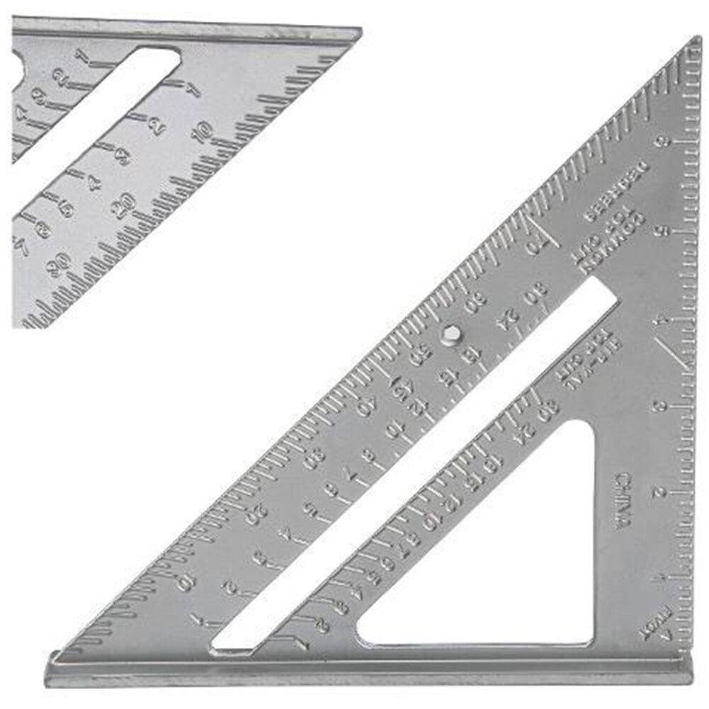 7 " metal firkantet tømrer måle lineal layout værktøjer trekant vinkel vinkelmåler