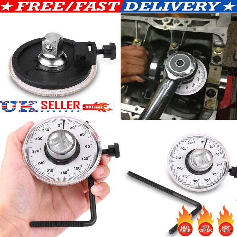 360° 1/2 Drive Torque Angle Gauge Meter Angle Rotation Measure Tool Wrench