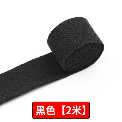 20mm 2 Meter Baumwolle Gurtband Bunte Band Rucksack Gürtel Umreifung NäHenne Gürtel DIY Tasche Zubehör: Schwarz