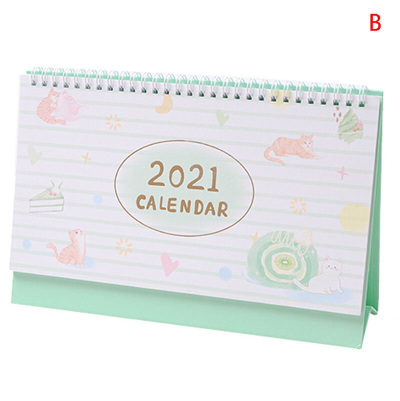 Cartoon Cat Desk Calendar Cute Table Calendars Timetable Planner: B