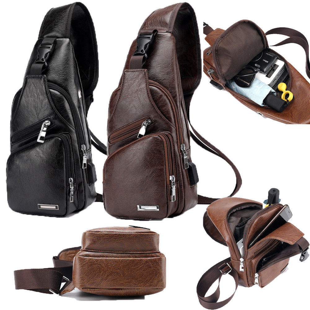 hommes poitrine sac rétro style britannique fronde sac de messager décontracté portable sac à bandoulière