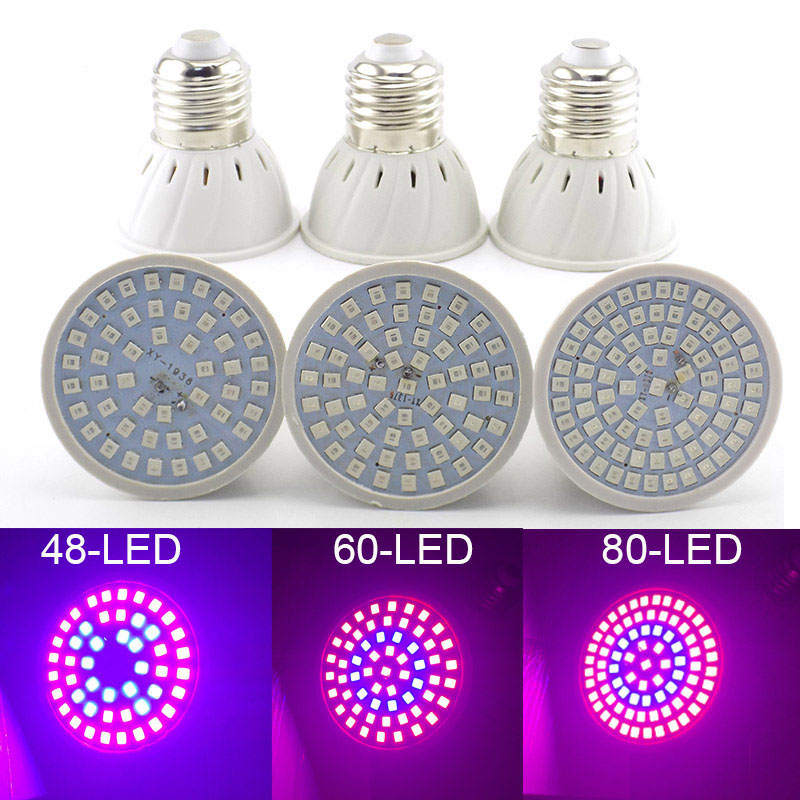 Led-växtlampa fytolampa fullspektrum blomlampa  e27 för inomhusväxthus odlingstält hydroponisk  k5