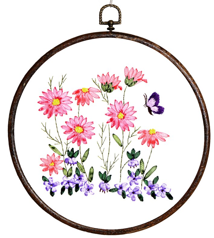 30 x 30cm blomster båndbroderisæt pletmalesæt håndværkssæt diy håndlavet håndarbejde kunst boligindretning: Blomster 5