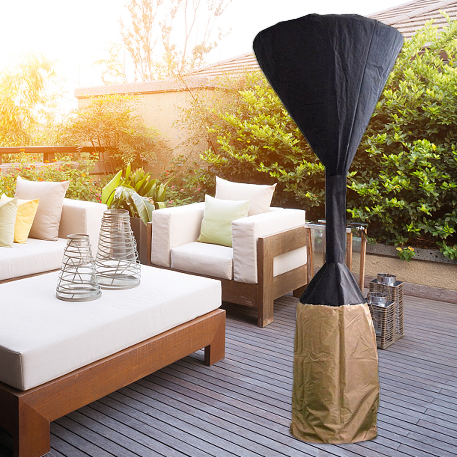 PVC Patio Heater Cover With Zipper Courtyard Waterproof Standup Heater Covers