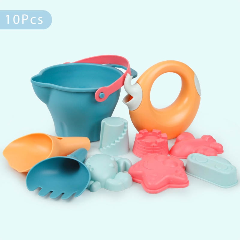 Beiens Strand Spielzeug für freundlicher 5-14 stücke Baby Strand Spiel Spielzeug freundlicher Sandkasten einstellen Bausatz Sommer Spielzeug für Strand Spielen Sand Wasser Spielen Warenkorb: 10Stck
