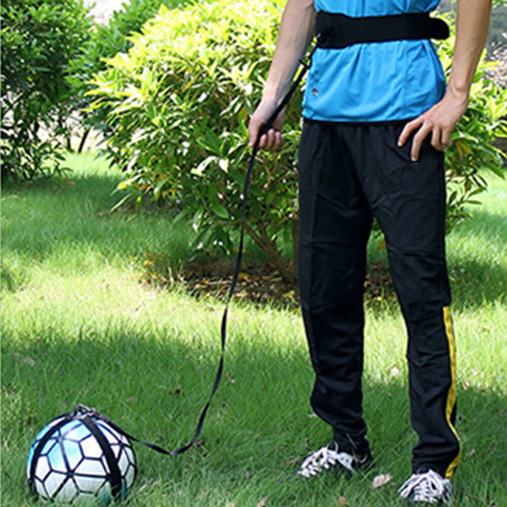 Soccer Training Belt Nylon Outdoor Adjustable Football Trainer Practice Assistance Strap Sports Workout Equipment Black