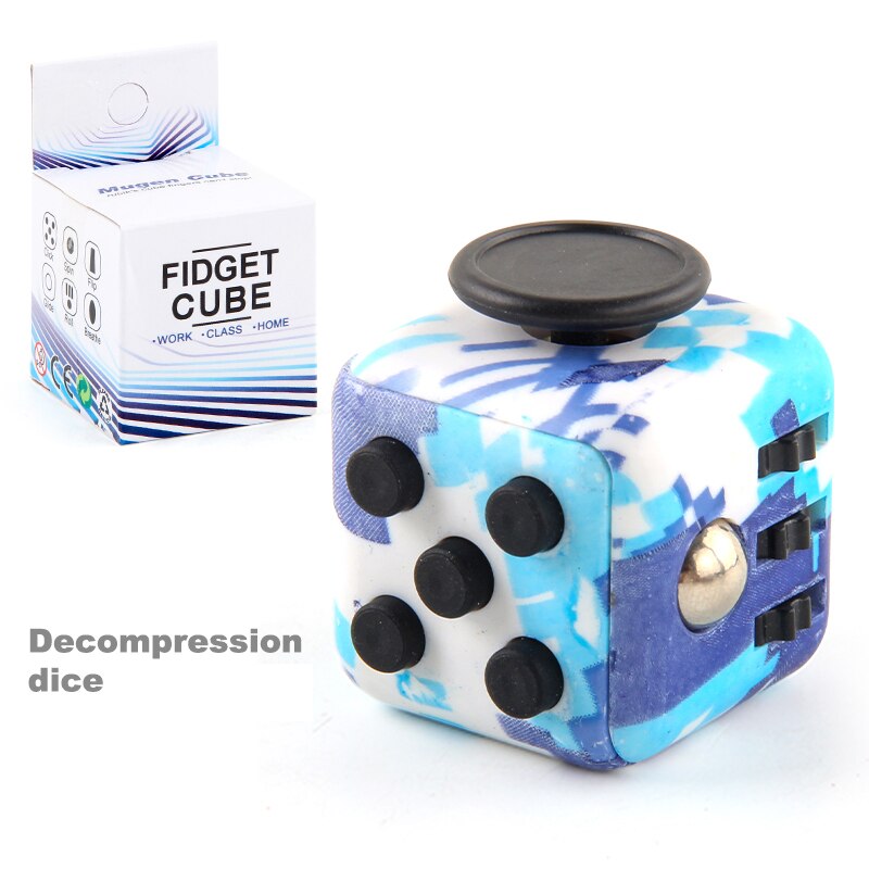 Dekompression Sieb Würfel Anti Stress Magie Finger Würfel Sensorischen Spielzeug Für Kinder Erwachsene Einfache Dimmer Autismus Stress Relief Spielzeug: Camouflage Blue