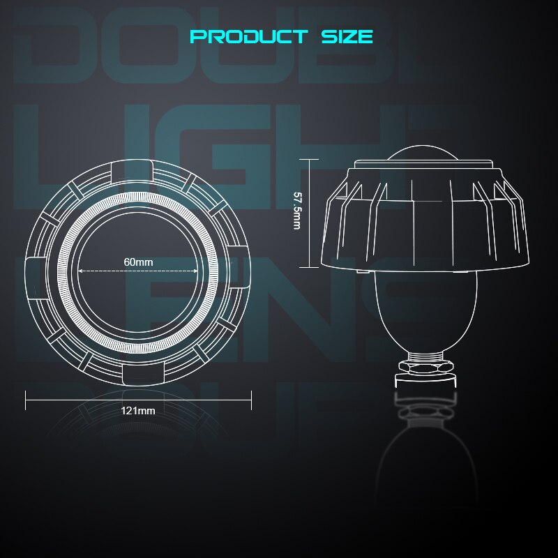 Lente de proyector Bi Led de doble Ojo de Ángel, 3,0 y 4,0 pulgadas, blanco, rojo, azul, Ojo de Ángel, readaptación H7, conjunto de Faros para automóvil, H4, 2,5