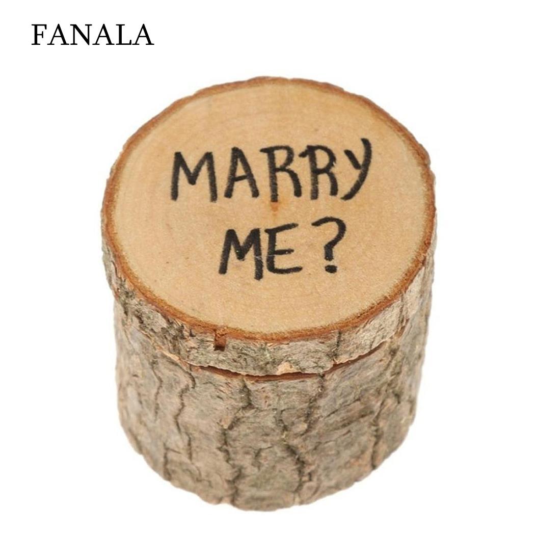 Wooden Engagement Ring Storage Box Wedding Jewelry As picture Accessory Holder