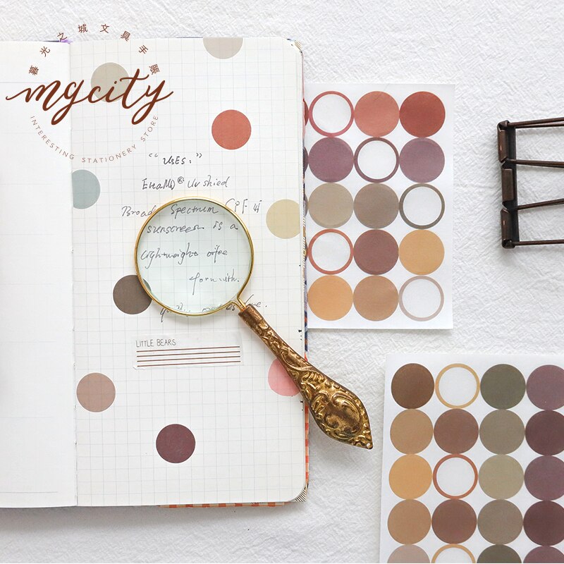 4 Sheets/pack Round Dot Stickers Circle Dot Labels Planner Scrapbooking Diary Deco School Office Supplies Kawaii Sticker