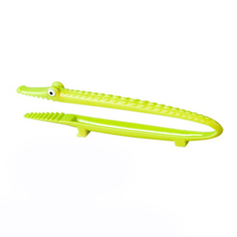 1pcs 1 PC Plastic Crocodile Shape Food Tongs Non-Stick Barbecue Clip Kitchen Tools Utensils Accessories: green