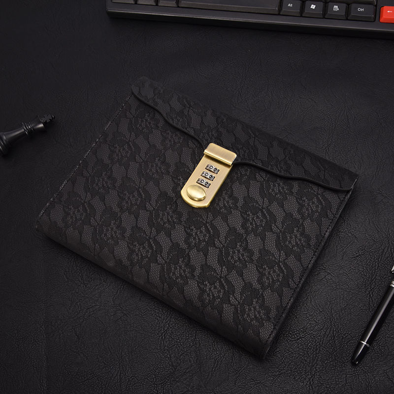 a5 retro password lock notebook student diary fingerprint with lock notepad thickened stationery hand ledger
