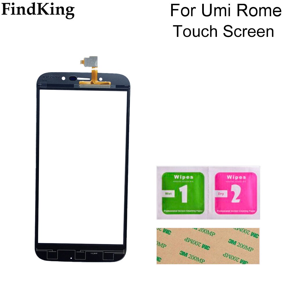 Pantalla táctil de cristal de 5,5 pulgadas para UMI ROME, Panel digitalizador de pantalla táctil para UMI ROME X, herramientas de vidrio frontal adhesivo: Black No Tools