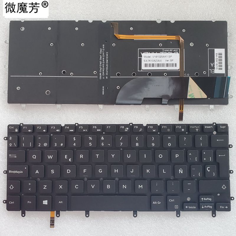 Spanish SP backlit keyboard for DELL Inspiron XPS 13 7000 7347 7348 7352 7353 7359 15 7547 7548 9343 9350 9360 N7548
