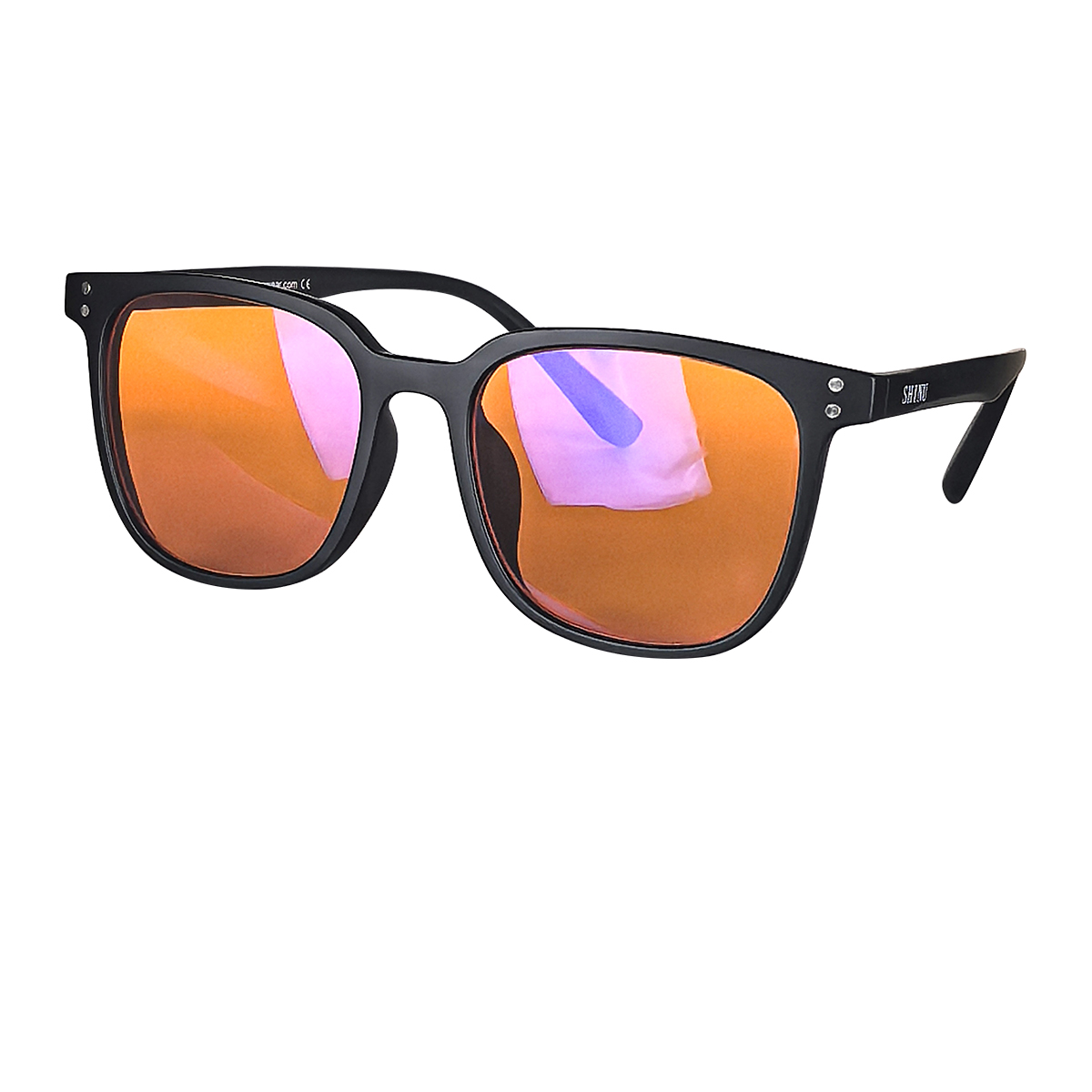 SHINU Red Lens Glasses Better Sleep Orange Lens Blue Light Blocking for Computer or Long Time Gaming Tr90 Frame Y2k Glasses: GRAY