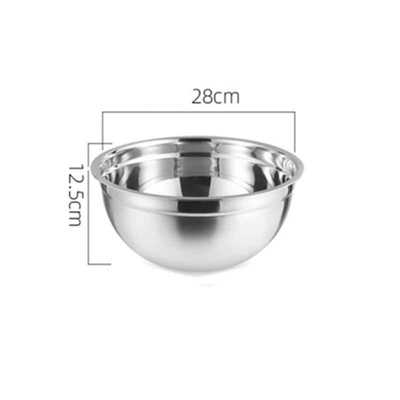 Multi-tamanho de aço inoxidável conjunto de bacias de salada de frutas de nidificação tigela de salada de cozinha de armazenamento de alimentos tigela de mistura de cozinhar para preparar: 28cm bowl