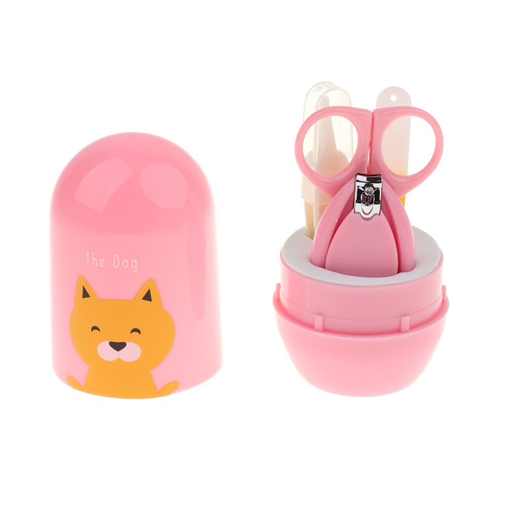 4 Stuks Baby Finger Toe Nail Schaar Clippers Set Trimmer Pasgeboren Veiligheid Schaar: Pink Puppy