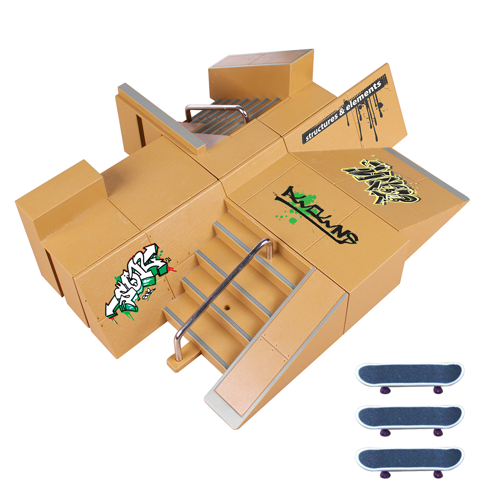 Finger Skate Board Park Kit Rampe Teile für Finger Skateboard Durable Ultimative Parks Ausbildung Requisiten Extreme Sport: a