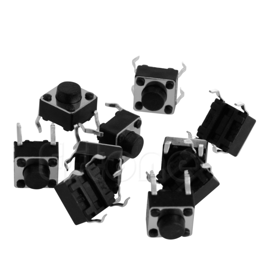 10pcs Tactile Push Button Switch Tact Switch for Arduino 4P DIP 6X6X5mm