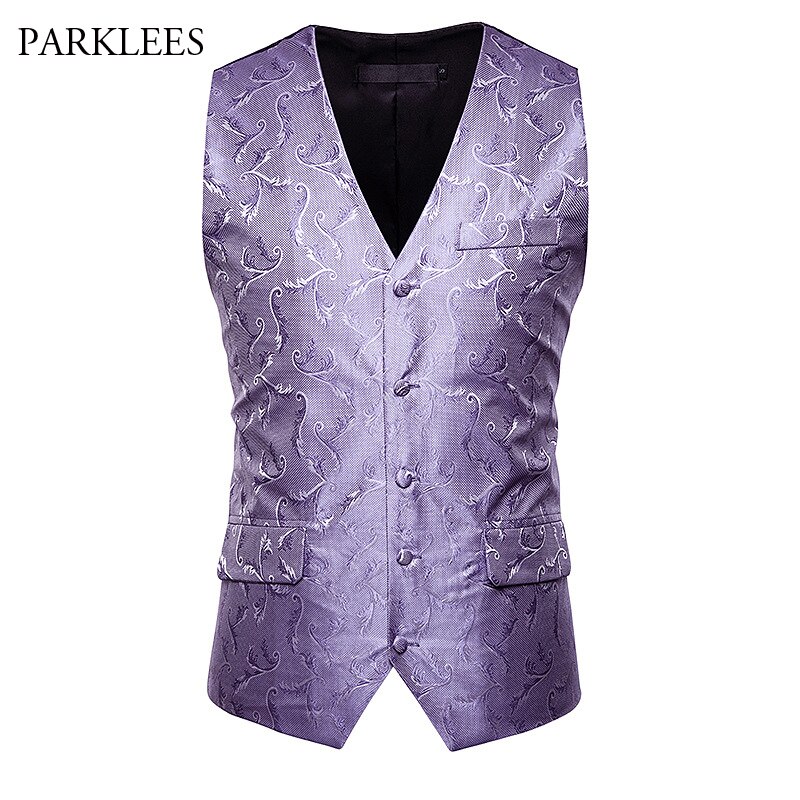 Boutique rood bloemen heren pak vest dubbele zakken v-hals heren glitter vesten bruiloft feest gala gilet chaleco hombre 2xl