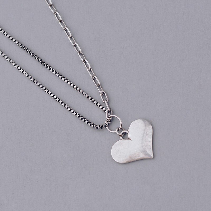 Foxanry 925 Sterling Silber Halskette für Frauen Trend Punk Jahrgang Süße Liebe Anhänger Schlüsselbein Kette Partei Schmuck Geburtstag