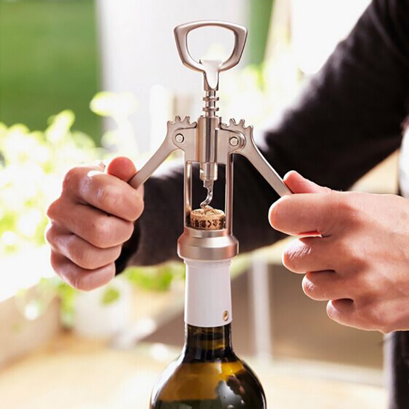 Edelstahl Schmetterling Korkenzieher Rotwein Ah-Also Zwei-Zinke Kork Entferner Abzieher FlüGel Typ Kellner Freund wein Flasche Öffner