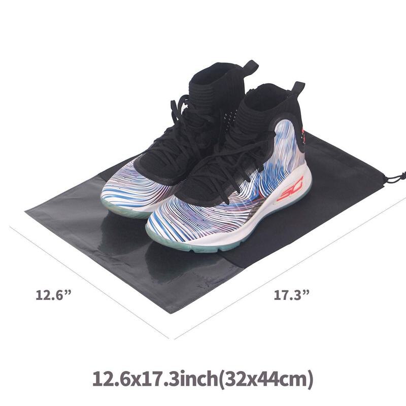 12Pcs Reizen Schoen Zakken Waterdichte Non-woven Storage Met Touw Voor Mannen En Vrouwen Schoenen Pouch Verpakking Organisatoren, X-Grote, Zwart