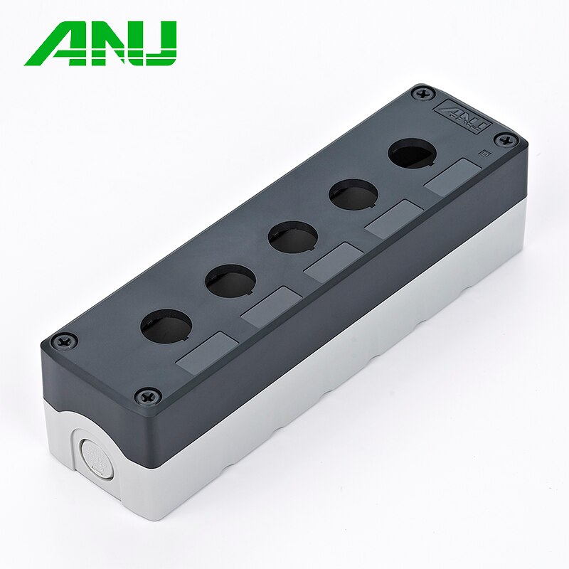 Waterproof PC+ABS 5 Hole Control Box Yellow/Gray IP66 Push Button Switch Box Suit For Emergency Stop Indicator