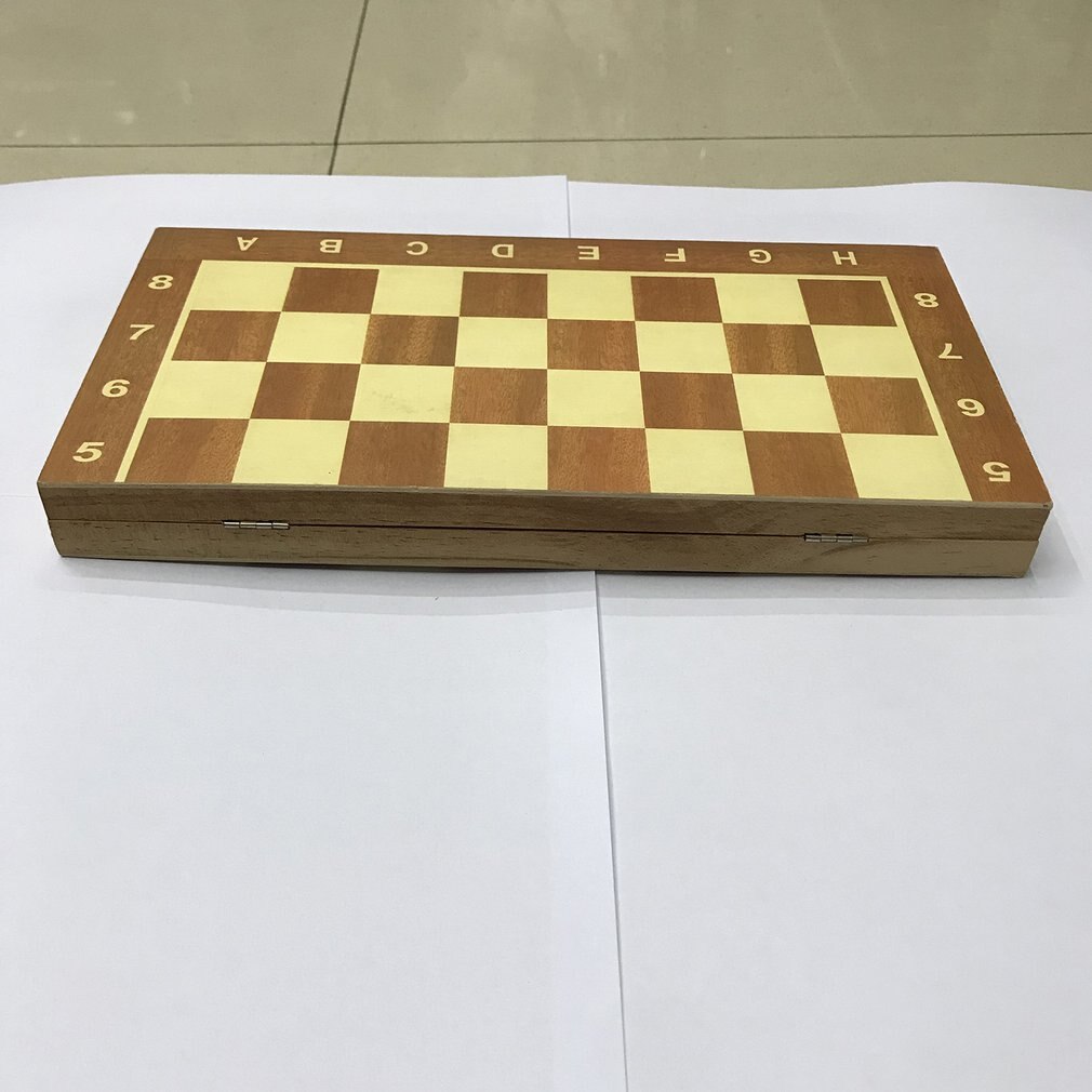 29cm Wooden Chessboard Folding Board Chess Game Funny International Chess Set For Party Family Activities