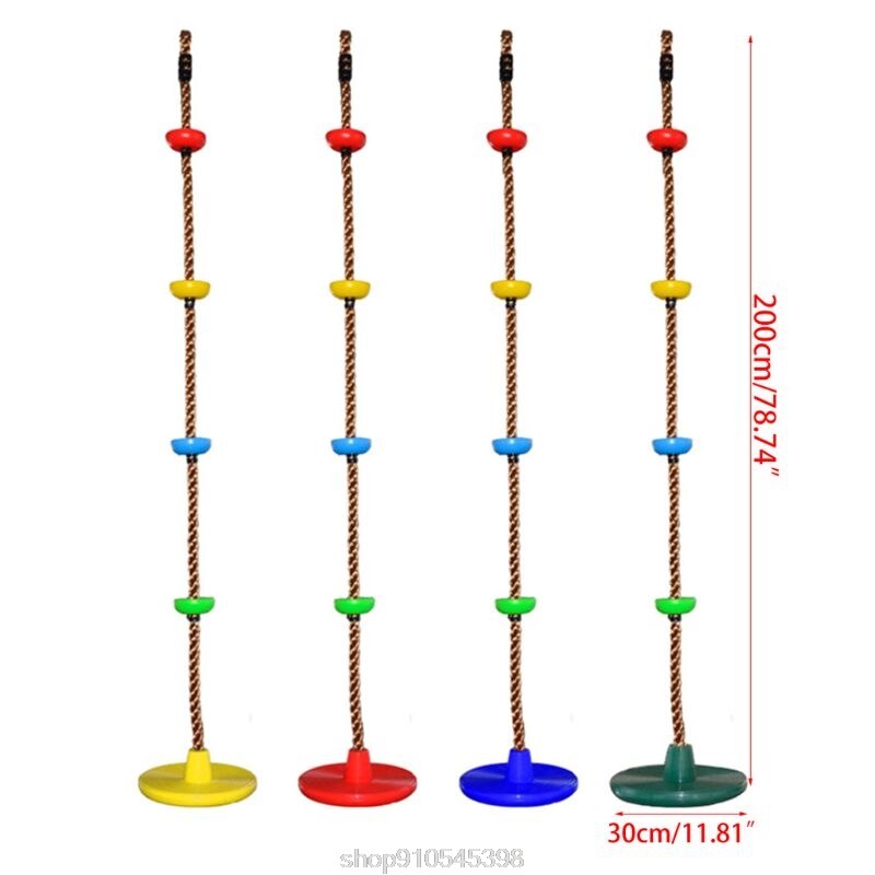 Robuster Kunststoff Schaukelsitz - Kletterseil mit Scheibe - Outdoor-Spiel für Kinder ab 3 J.