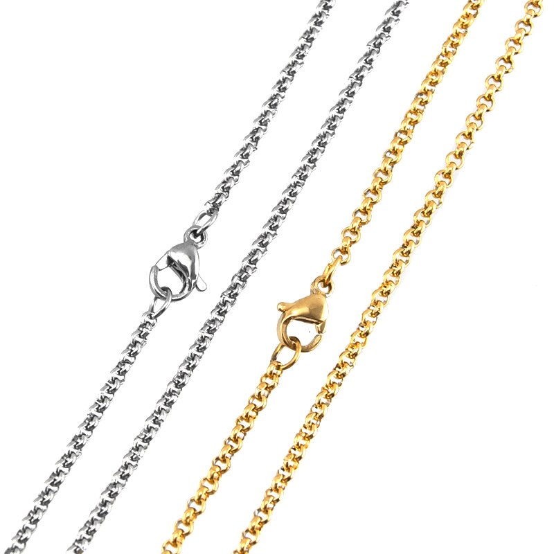 Simsimi 2 farbe edelstahl Rolo Kette Frauen Halskette Kette gold/stahl Farbe Schmuck Erkenntnisse