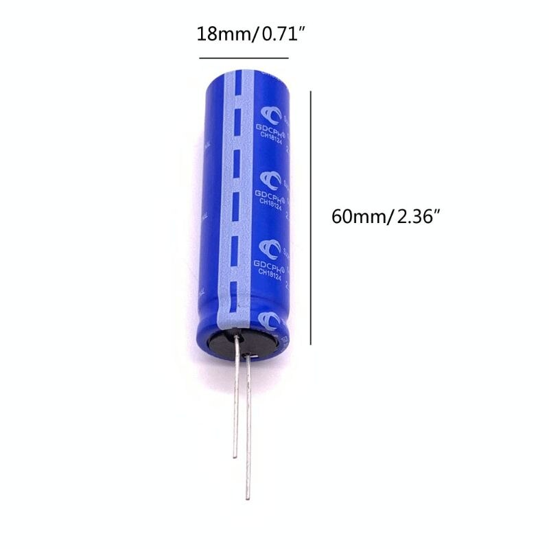 Super Farad Capacitor 2.7V 100F 18 x 60mm Low ESR High Frequency Ultracapacitor for Car Speaker Battery U1JE