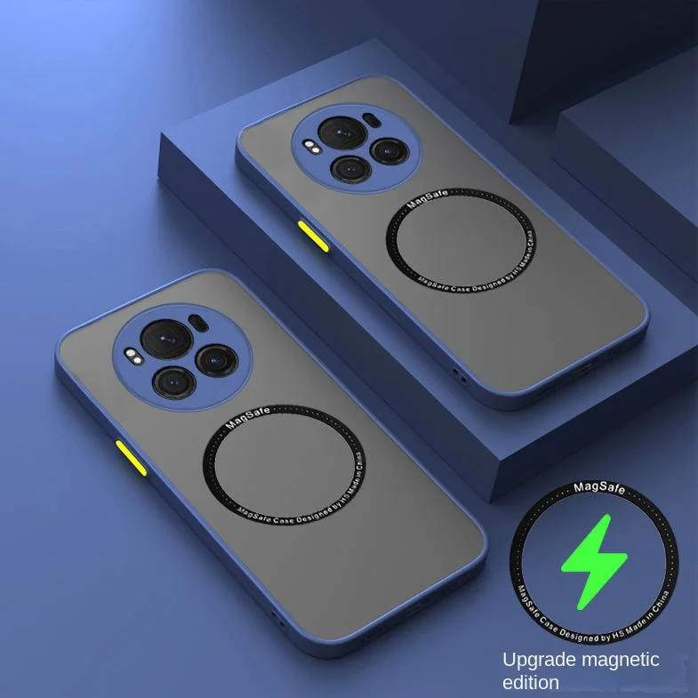 Funda de teléfono transparente mate para Honor Magic 6 Pro Lite X9B X50 GT Magic 5 4 Magsafe funda protectora de carga inalámbrica magnética