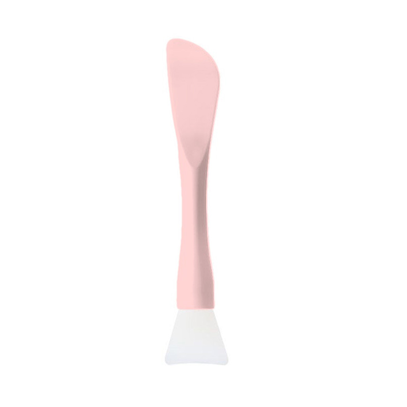 1Pcs Silicone Facial Mask Brush Soft Head with Scraper Integrated Dual-use Mud Film Brush DIY Film Adjusting Beauty Tool Beauty: GRAY