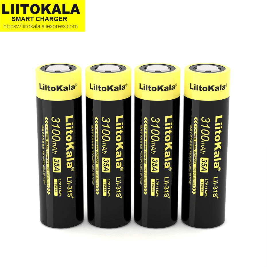 100% Original LiitoKala Lii-31S 18650 battery 35A 3.7V 3100mAh Rechargeable lithium batteries For high drain devices