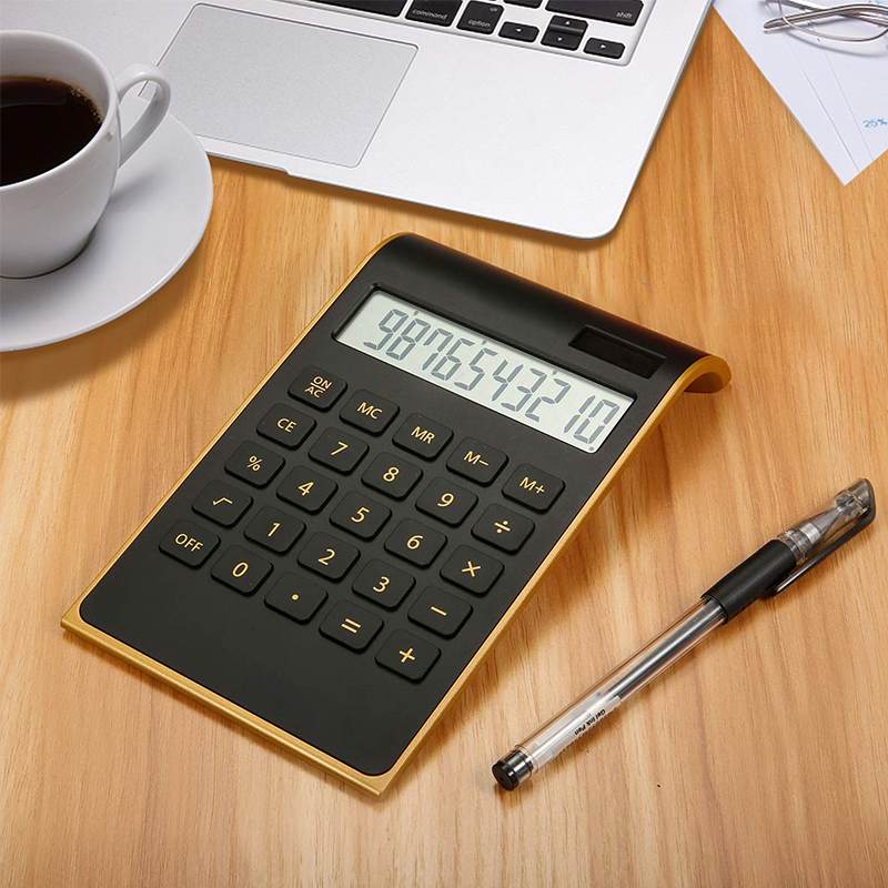 Slim Portable Calculator Solar Energy Battery Dual 10 Digital LCD Display Electronic Calculating Tools for Office School