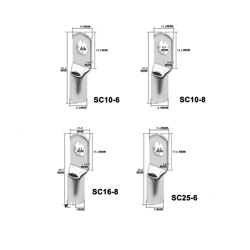 20 Stuks 4-25Mm Assortiment Vertinde Koperen Lugs Ring Crimp Terminals Batterij Draad Laskabel Connectoren Kit